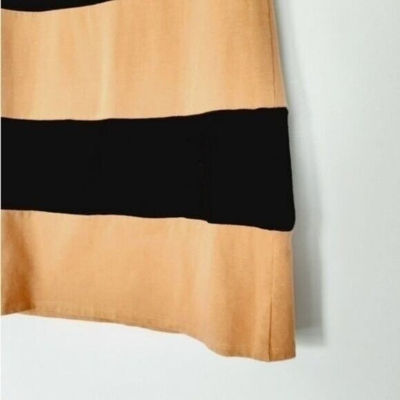 ZARA \ Wide Stripe Sleeveless Tunic Top Special Garment Tan & Black Sz M - Picture 8 of 11